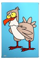 Lustiges Comic Leinwandbild " Vogel #6 "