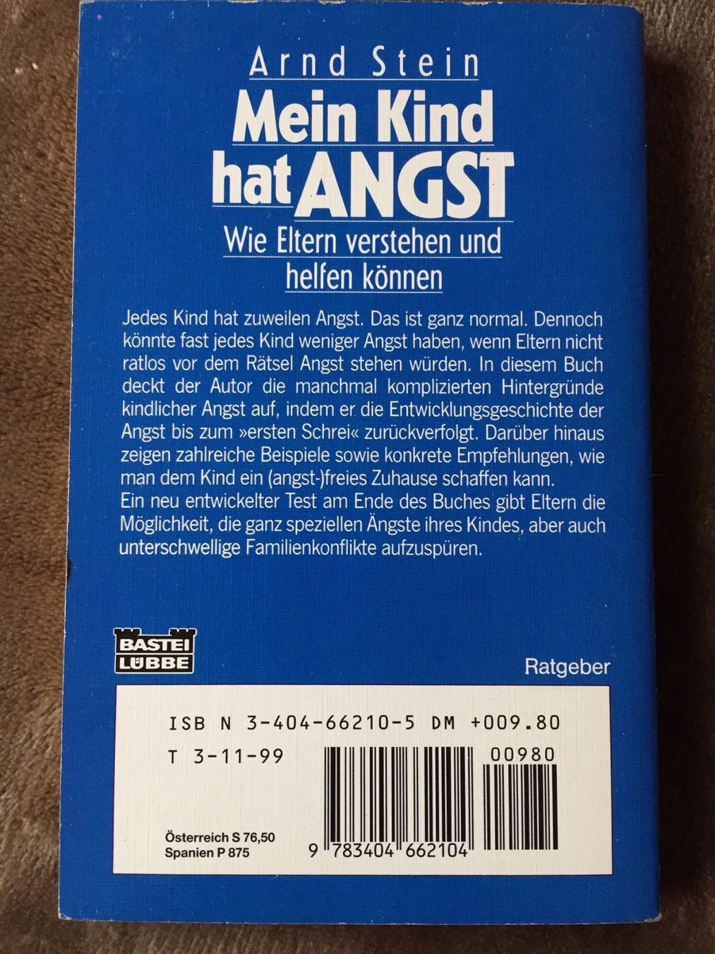Libri: BUCH Mein Kind hat Angst - Arnd Stein – Usato da Genève venduto da k1164 1