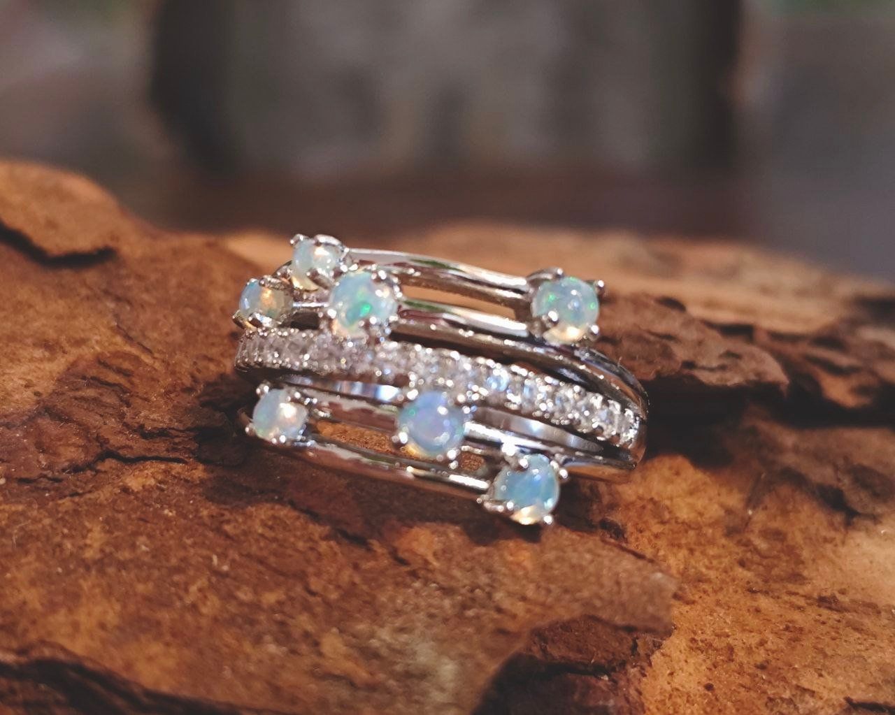 Ringe: ST. SILBER 925° ECHT ÀTHIOPIENOPAL RING MP DURCHMESSER 18 – Neu (gemäss Beschreibung) aus Weiningen ZH von actera 4