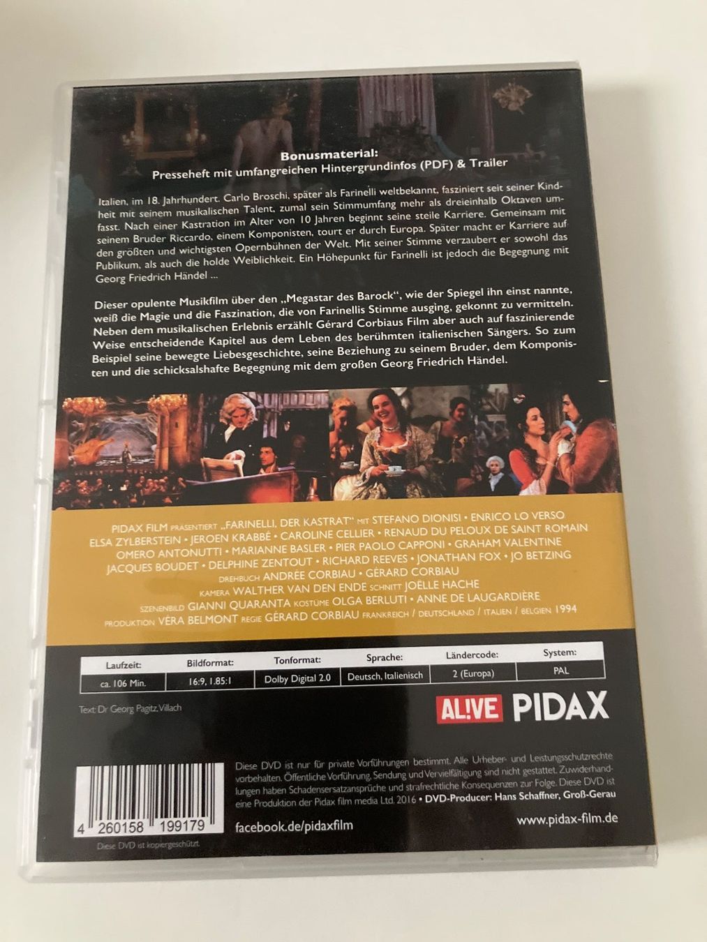 Tutti i DVDs: Farinelli der Kastrat (DVD) – Usato da Arbon venduto da HelFer01 1