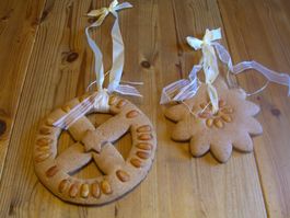 sehr schöne Weihnachts Deko aus Lebkuchenteig
