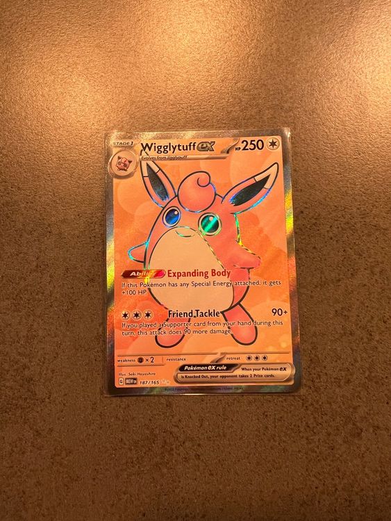 Wigglytuff SR 189/165 Pokemon Card – Japanese 151 Set, Near Mint, Autographed