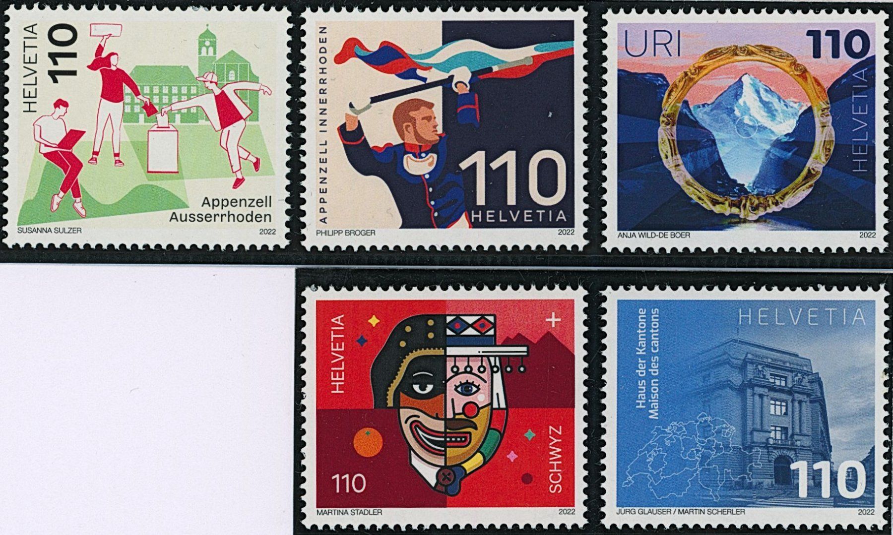 Tutti i francobolli: 2022 - Kanton - Schweiz - postfrisch ** – Nuovo (secondo la descrizione) da Schindellegi venduto da leecollect 4
