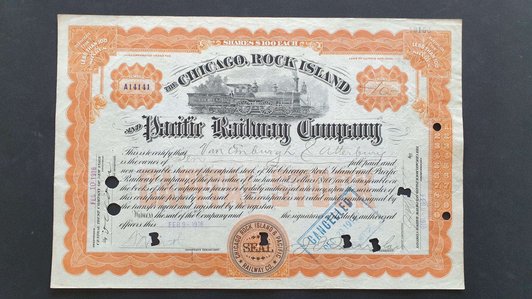 Documenti: Wertpapiere USA. Eisenbahn. – Usato da Goldach venduto da armando_r 2