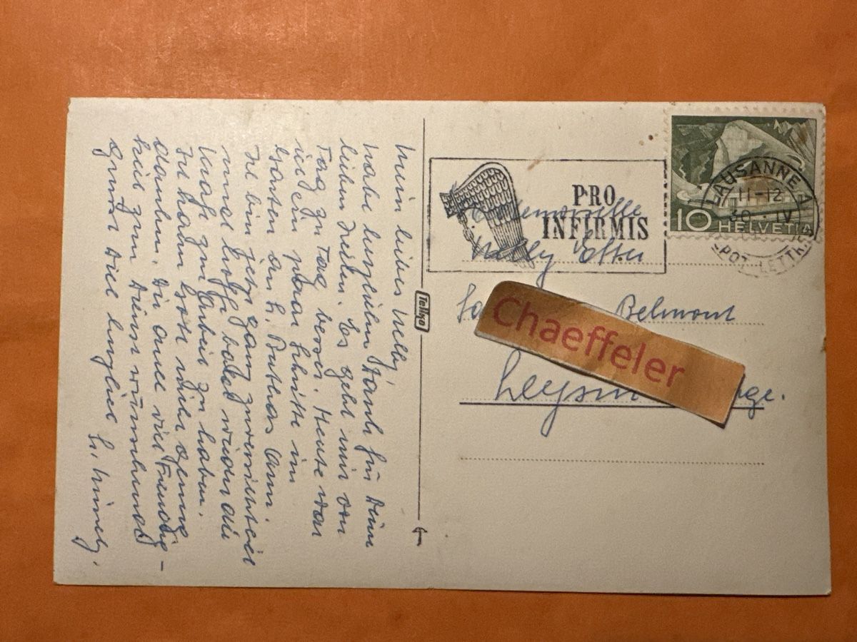 Cartoline postali: Institution de Béthanie Lausanne – Usato da Zürich venduto da Chaeffeler 1