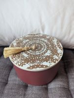 Round Jewelry Box with Mirror and Tassel