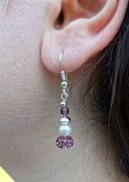 Boucles d'oreilles argent 925 améthystes et perles culture