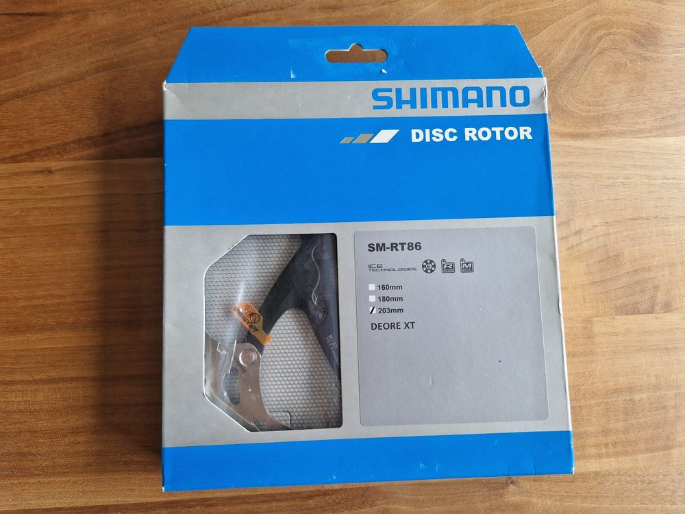 Shimano Sm-rt86 203mm Shimano SM-RT86 XT Ice Tec 6-Bolt Disc Rotor