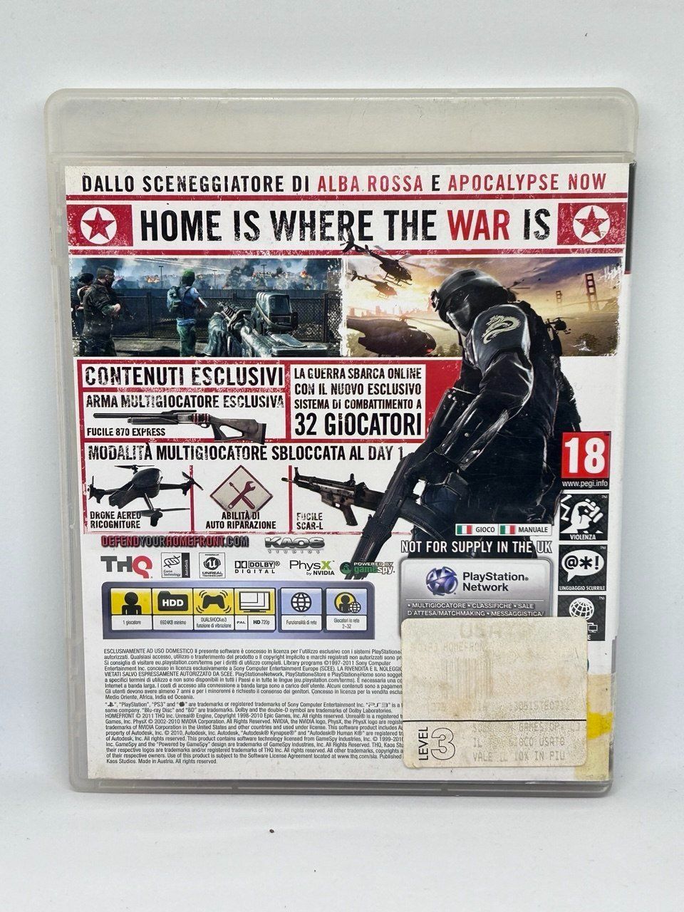 Sony Giochi: Homefront per PlayStation 3 – Usato da Giubiasco venduto da LorisVale 1