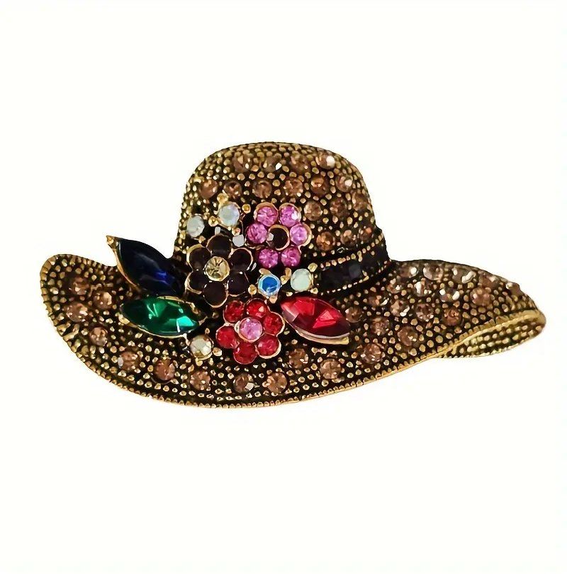 Spille & Fermagli: Brosche Hut -Strass -Blume – Nuovo e nell'imballaggio originale da Glattbrugg venduto da majuska01 3