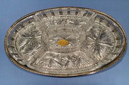 Vassoio Sheffield Alpha fortemente placcato argento. Vintage