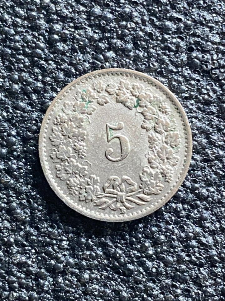 Alle Münzen: 5 Rappen 1955 – Gebraucht aus Hünenberg von Ecila 1