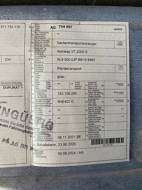 Rimorchi: Pferdeanhänger ab Mfk – Usato da Pratteln venduto da Caterinaandreano03 4