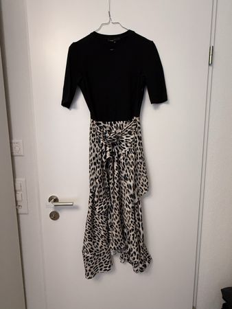 Maje Kleid, Grösse 38, Schwarz/Leopard - Super Zustand!