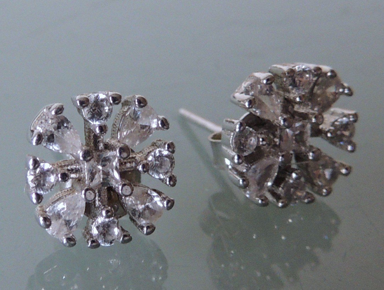 Orecchini pendenti & Orecchini a lobo: Silber 925 Ohrstecker Zirkonia 9 mm – Usato da Waldenburg venduto da schaller707 1