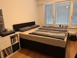Fast neu: Boxspringbett Anthrazit 160x200 Topper/Stauraum