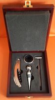 WEIN-SET Mit Accessoires Inox/Holz