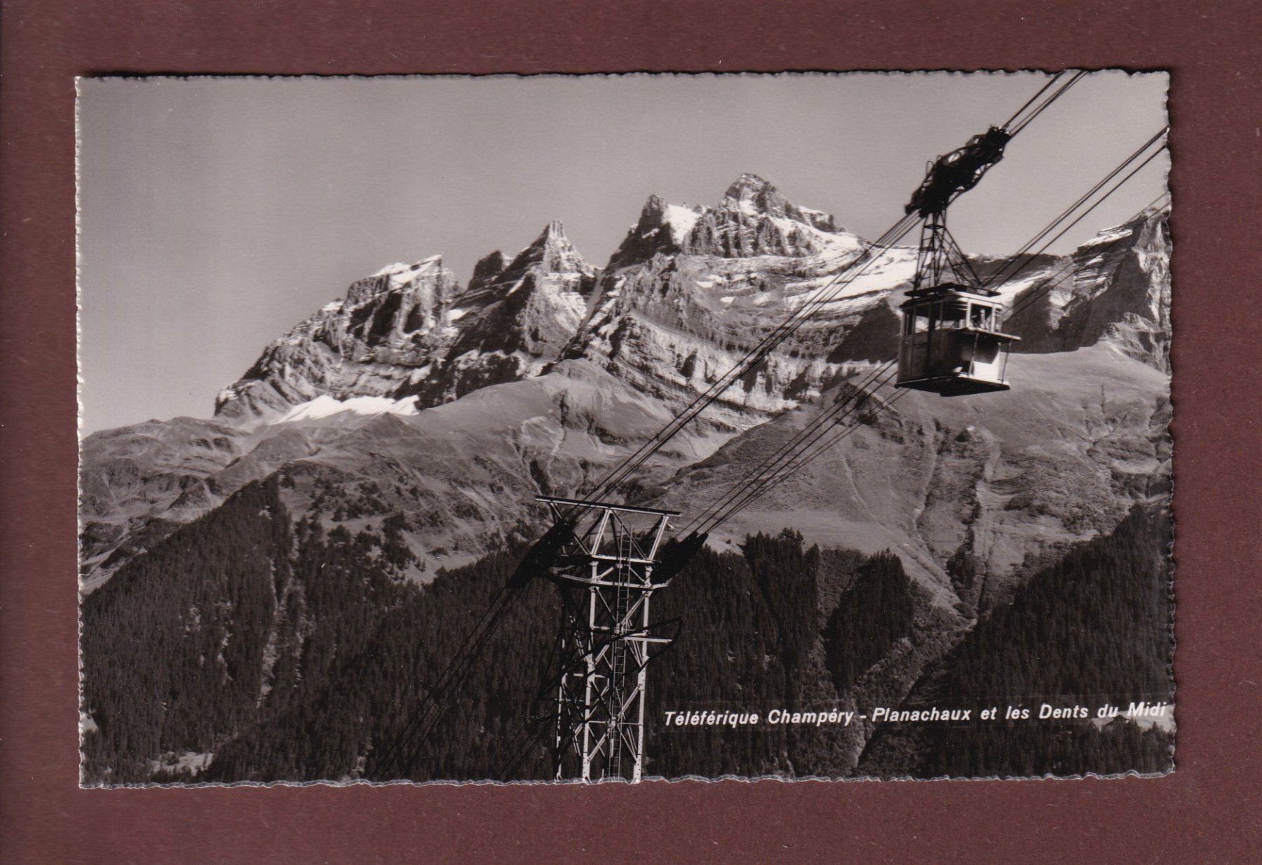 Cartoline postali: Téléférique CHAMPERY-PLANACHAUX - Dents du Midi – Usato da Pully venduto da nicecards