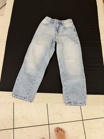 Jean taille haute bleu fille 146 