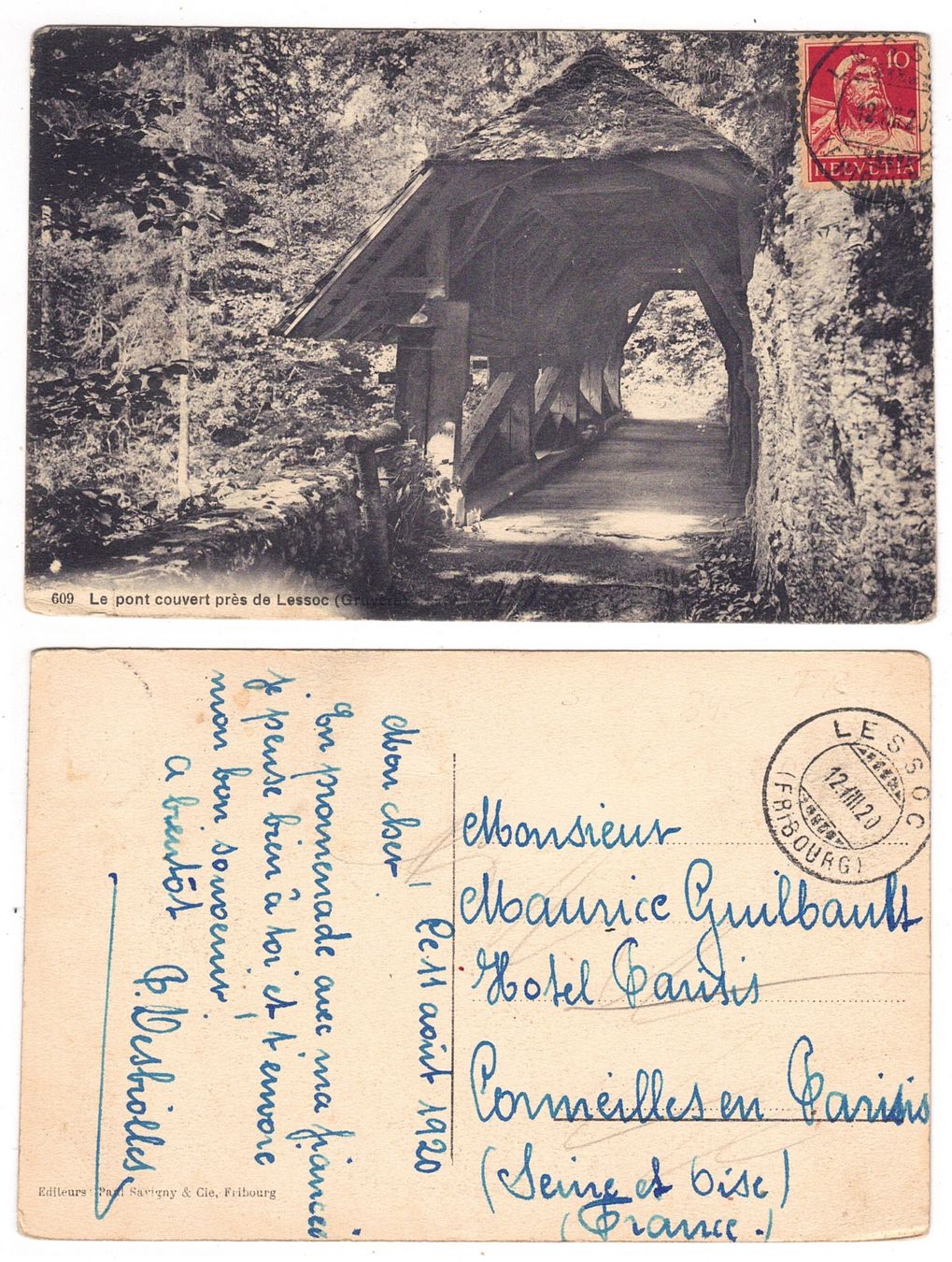 Cartes postales: Le Pont couvert près de Lessoc – D'occasion à La Tour-de-Peilz par amjust