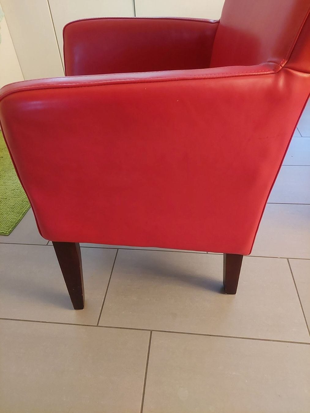 Sessel: Ledersessel, rot, Kunstleder – Gebraucht aus Mollis von berggeis01 2