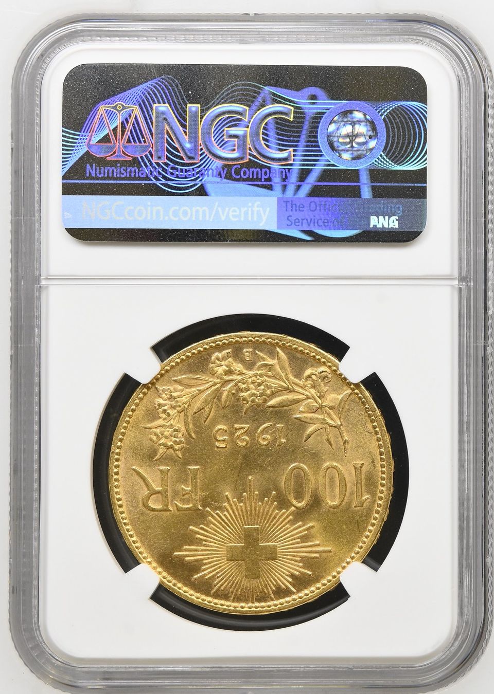 Alle Münzen: Schweiz 1925 100 Franken NGC MS 63 – Gebraucht aus Bern von numismatictops 2