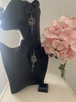 Silber Ohrhänger Einhorn mit blauem Stein