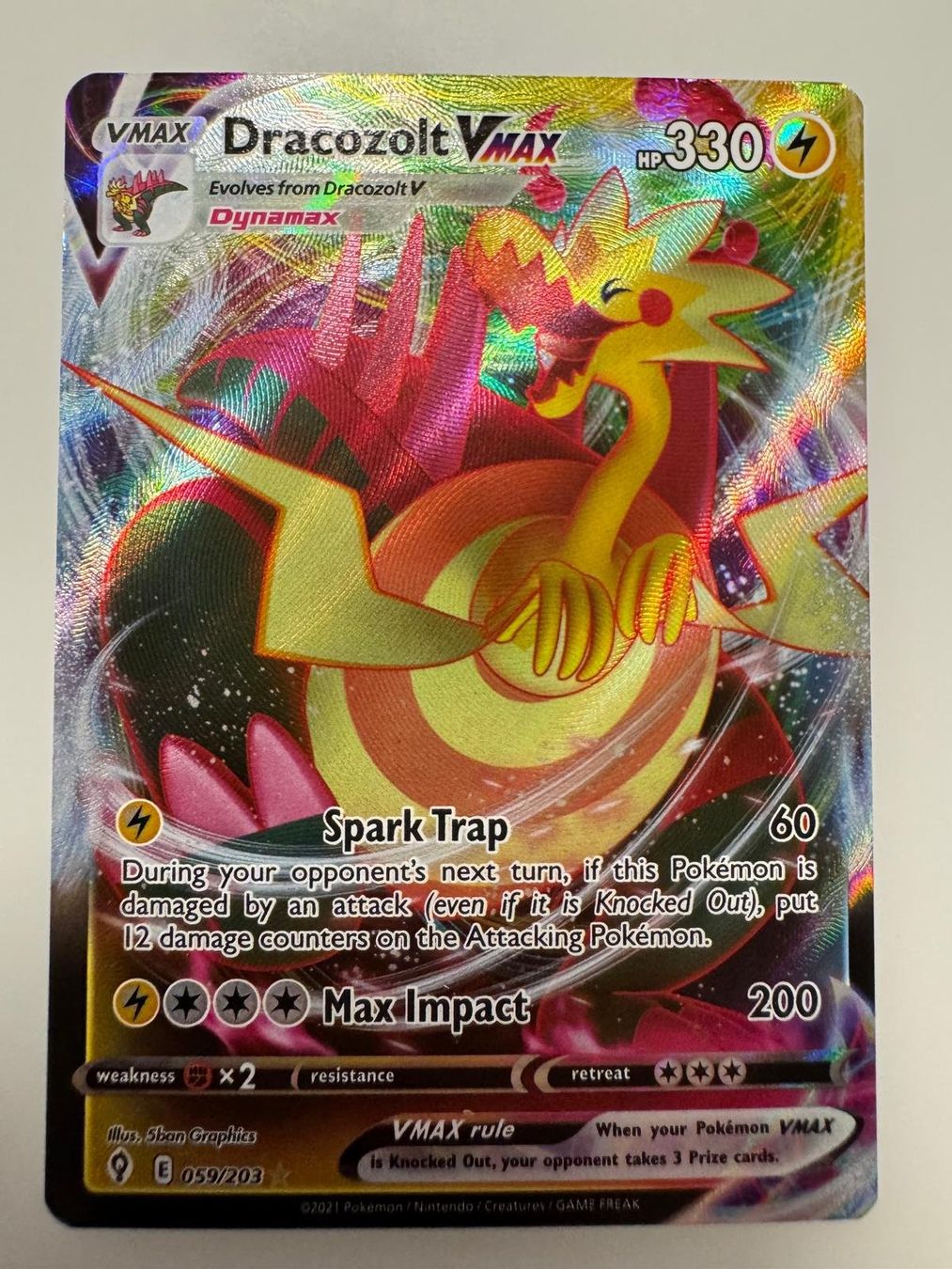 Pokémon Carte collezionabili: Dracazolt Vmax | Ultra Rare | EVS 059/203 | EN – Usato da Spreitenbach venduto da Snacky96 1