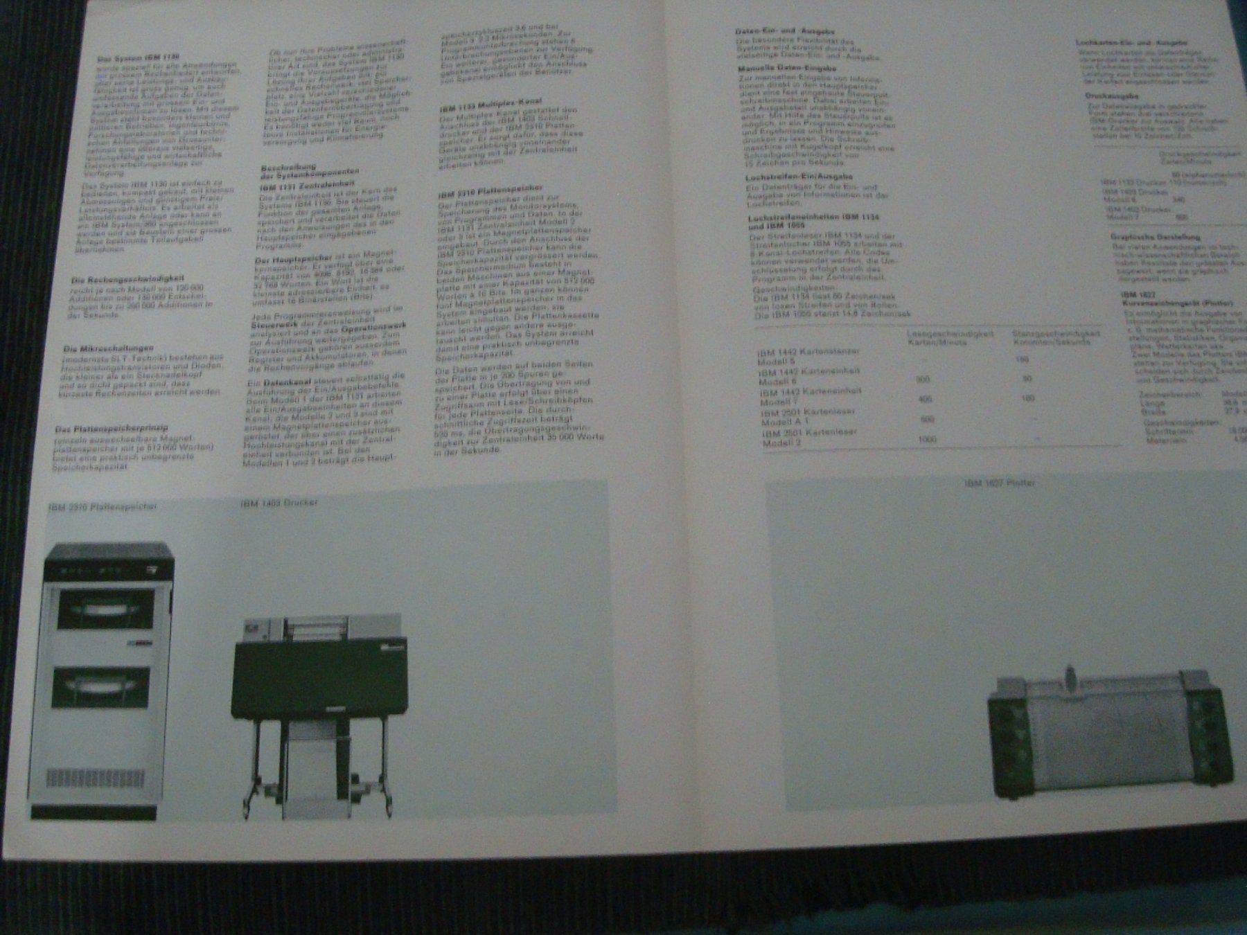 Documents: IBM Data Processing - System IBM 1130 - Prospektblatt – D'occasion à Neuenegg par flohcante 1
