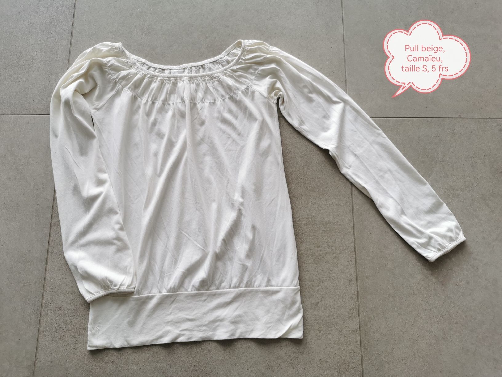 Maglioni & Felpe: Pull Camaieu beige, taille S, 5 frs. – Usato da Longirod venduto da ali_nsd5