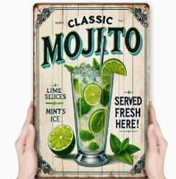 Mojito Blechschild, Bar-Deko im Sommer, 20x30cm, Neu!