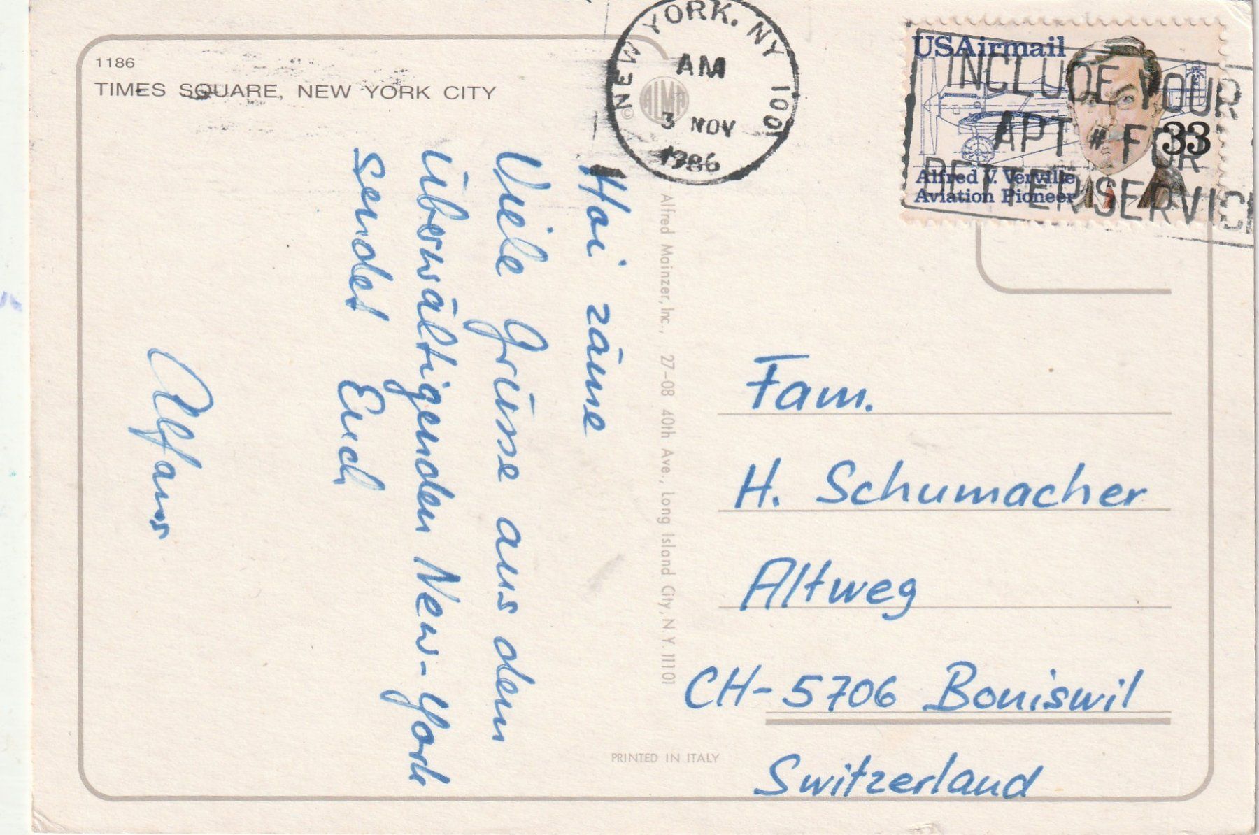 Cartoline postali: 4 Karten  New York – Usato da Lumbrein venduto da made02 6