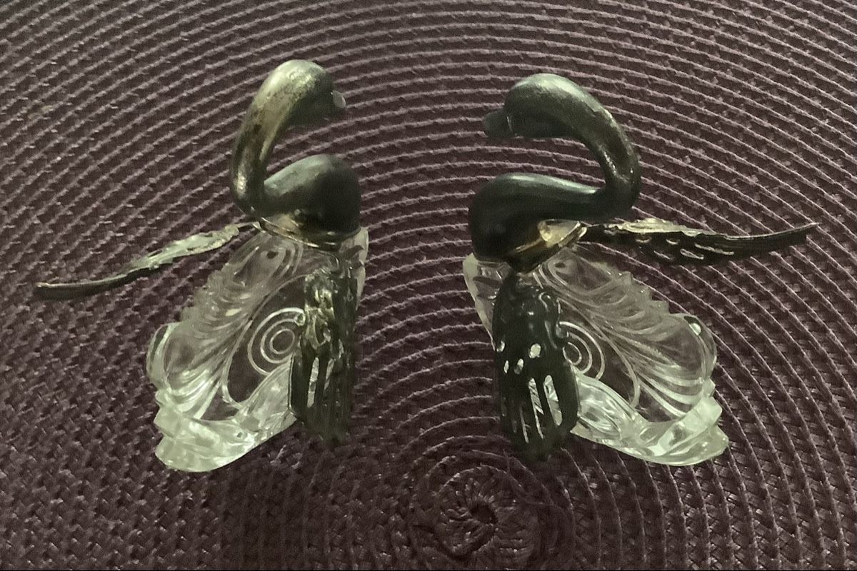 Figuren: 2 VINTAGE SCHWÄNE GLAS, METALL – Gebraucht aus Adlikon b.Regensdorf von Crystaldragon09 6