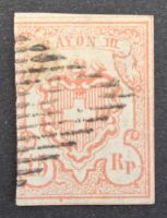 Rayon III 15 Rp. Briefmarke Schweiz, gestempelt