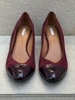 Geox Burgundy Suede Leather Pumps - Size 38, Excellent!