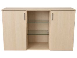 Sideboard Holzoptik mit Glasregalen gebraucht