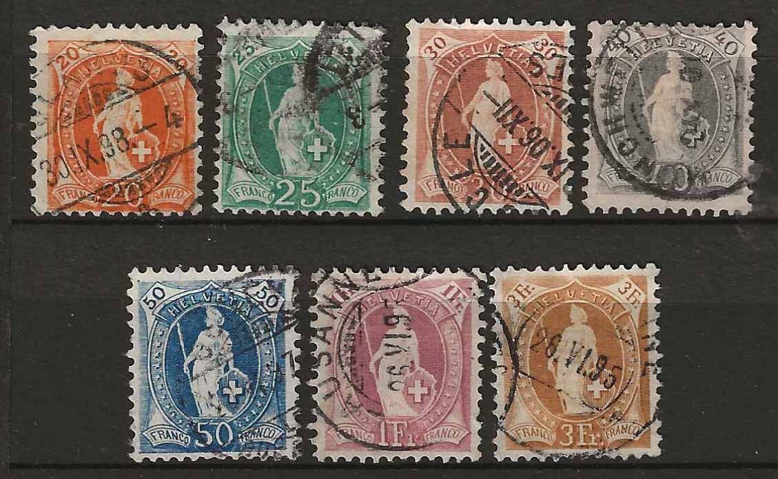 Alle Briefmarken: CH066 - Helvetia debout 66-72 obl. – Gebraucht aus Trélex von Phil_Albert