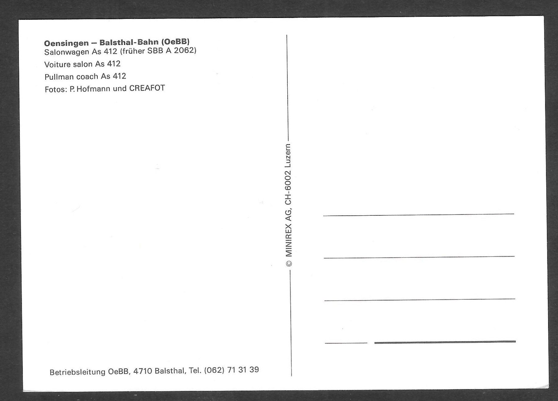 Cartoline postali: Balsthal Dampfzug Chluser-Schnägg – Usato da Olten venduto da clotaldi 1