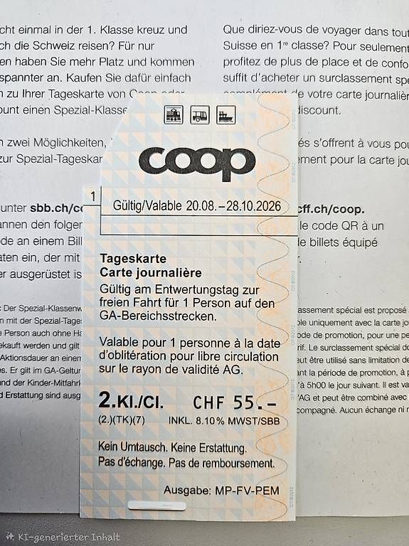 Biglietti: SBB Tageskarte – Nuovo e nell'imballaggio originale da Aadorf venduto da kleXX__ 1