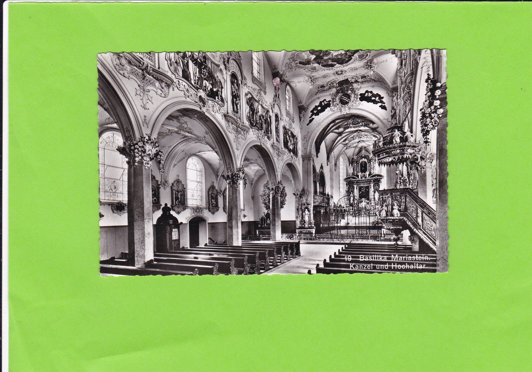 Cartoline postali: Basilika Mariastein. Kanzel und Hochaltar – Usato da St. Peterzell venduto da neckertal