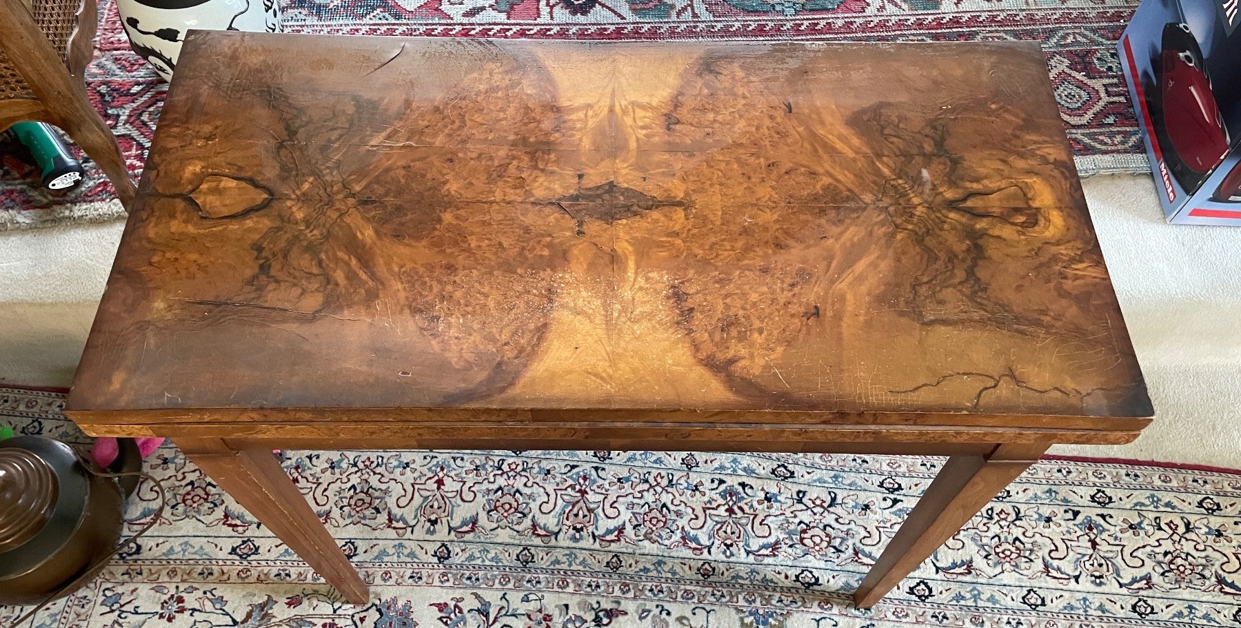 Tables: Biedermeier Beistelltisch Nussbaum Klapptisch – D'occasion à Volketswil par rubin74