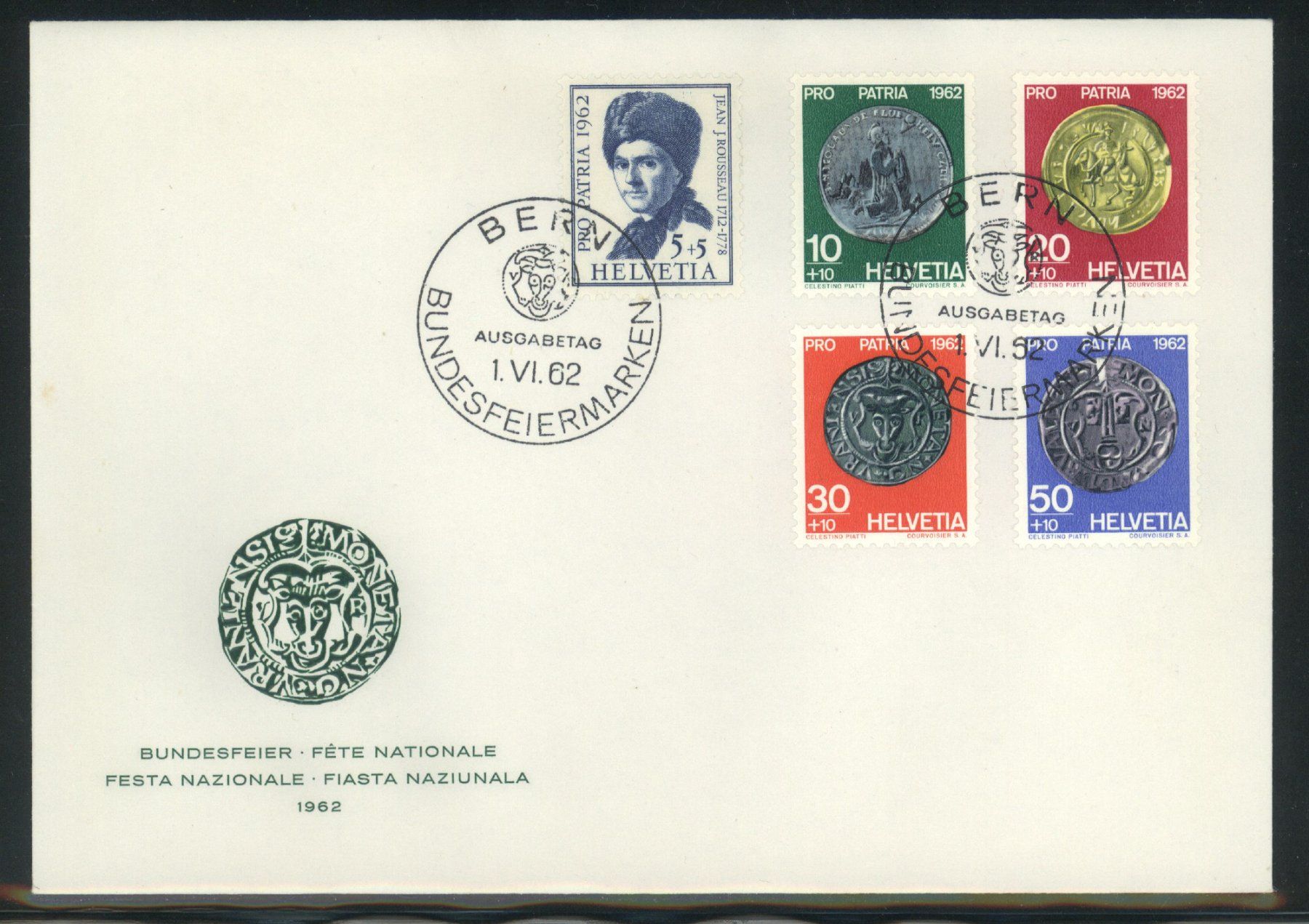 Alle Briefmarken: 1962, FDC, Pro Patria (4) – Gebraucht aus Willisau von Vollstempel
