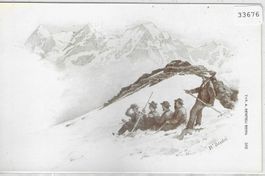 W. Benteli - Rutschpartie in den Bergen 1904