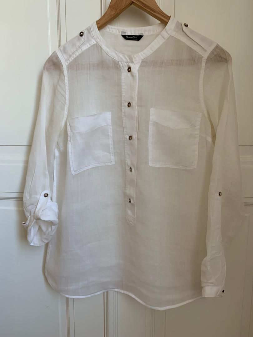 Massimo Dutti Camicette: Chic white sheer blouse/ Massimo Dutti – Usato da Genève venduto da Kmattr