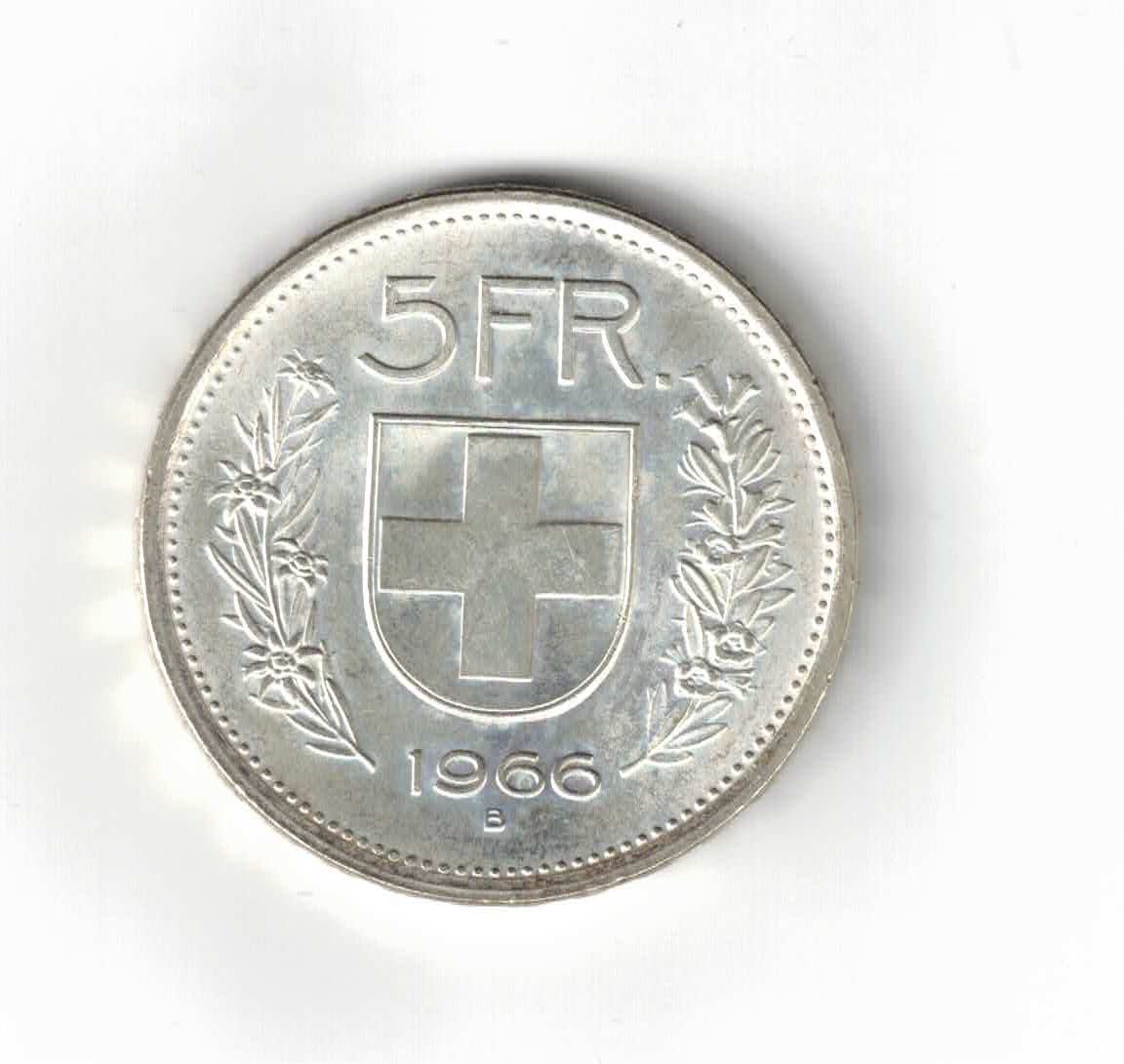 Tutti le monete: Fr. 5.- 1966 unz. Silber – Usato da Bottmingen venduto da Golferin