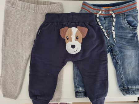 Set Babyhosen Gr. 74, 3x, Jeans Sweat Strick, Top Zustand
