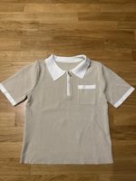 Sommerliches Polo Shirt, beige mit Reisverschluss, Gr. S