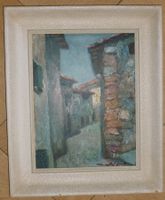 Ölbild in einer Gasse  - Tessin? Italien? oder Graubünden?