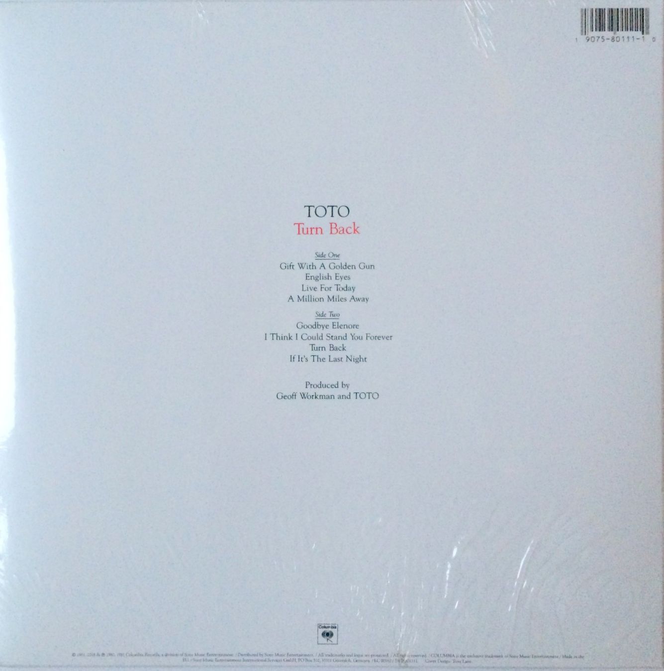 Dischi in vinile: TOTO - TURN BACK – Nuovo e nell'imballaggio originale da Bottens venduto da hotter-than-hell 1