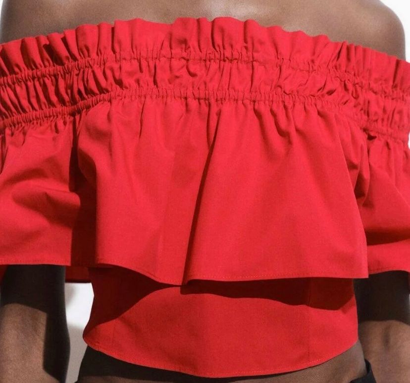 Mango Top: MANGO Schulterfreies TOP mit Volant - neu - – Nuovo (secondo la descrizione) da Jona venduto da vanessasupermarket20 2